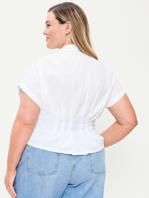 Slim-Waisted Button-Down Shirt