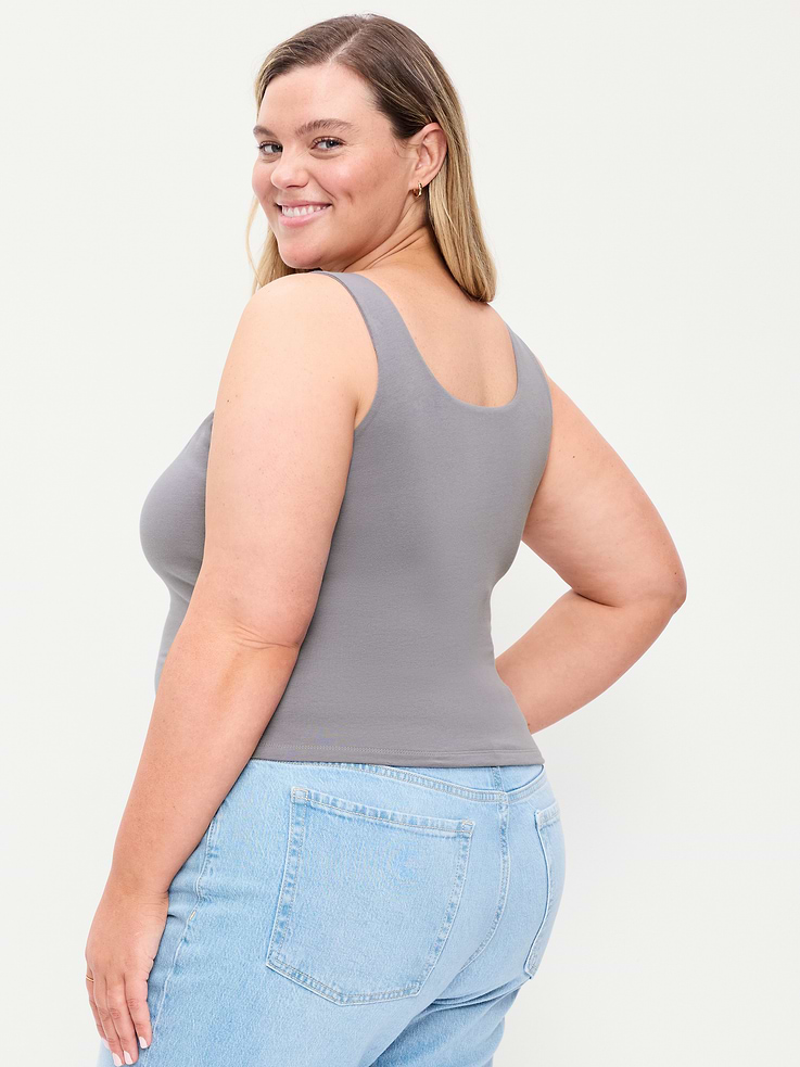 Image number 8 showing, Hug Double-Layer Scoop-Neck Tank Top