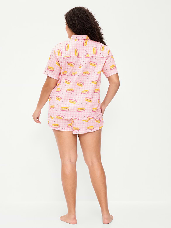 Pyjama court en popeline