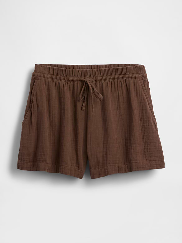 4" Mid Rise Cotton Gauze Easy Shorts