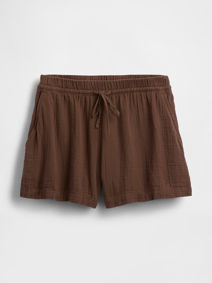 Image number 6 showing, 4" Mid Rise Cotton Gauze Easy Shorts