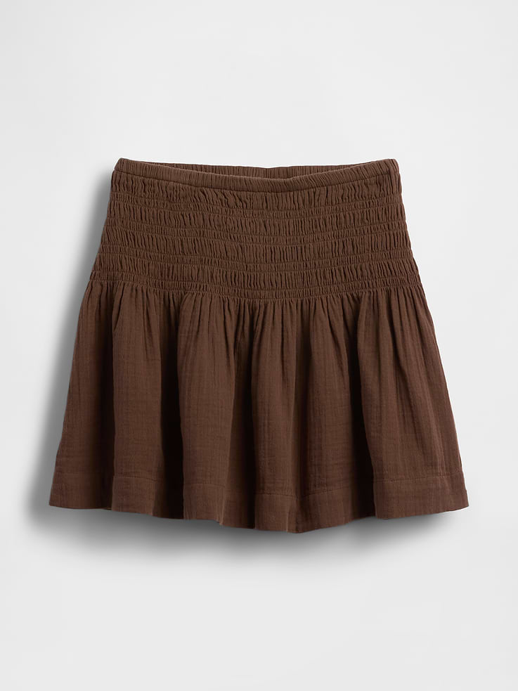 Image number 5 showing, Cotton Gauze Smocked-Waist Mini Skort