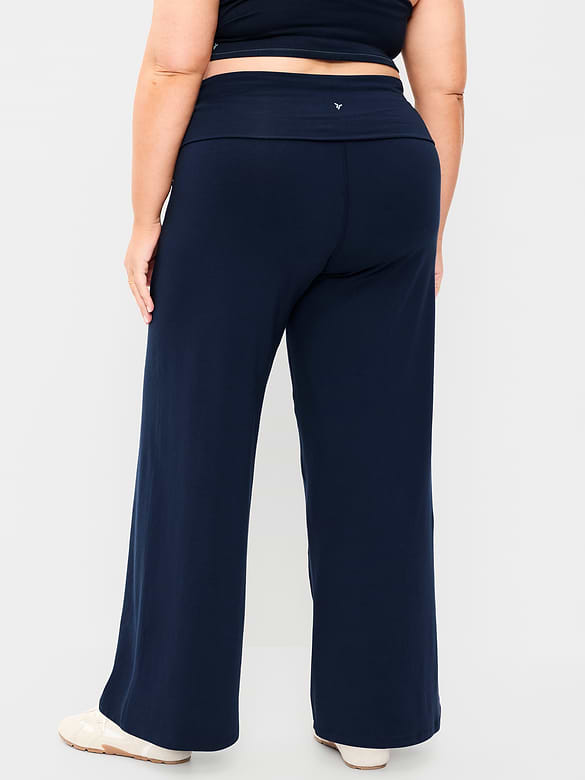 High-Waisted PowerChill Fold-Over Wide-Leg Pants