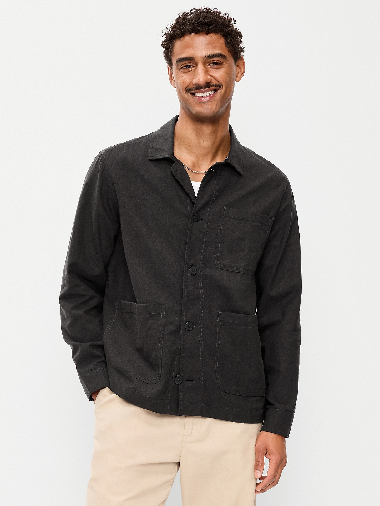 Linen-Blend Chore Jacket | Old Navy