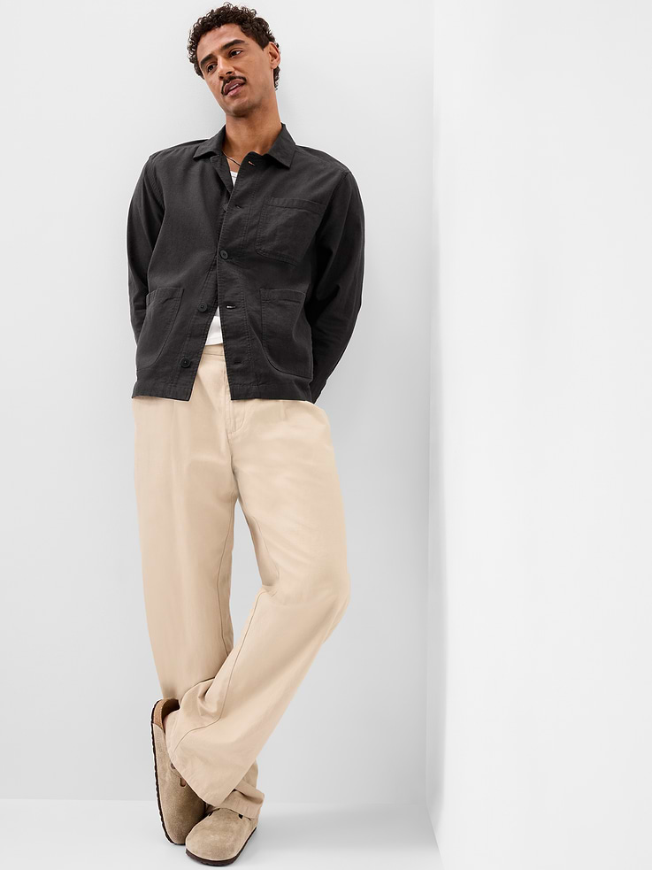 Image number 3 showing, Linen-Blend Chore Jacket