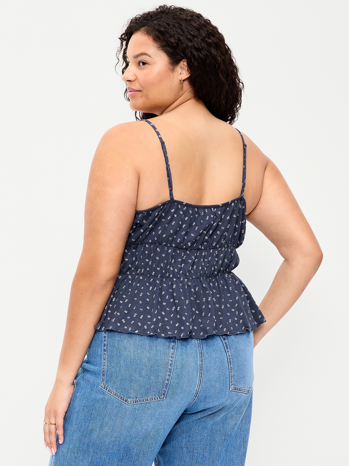 Lace-Trim Smocked-Waist Tank Top | Old Navy