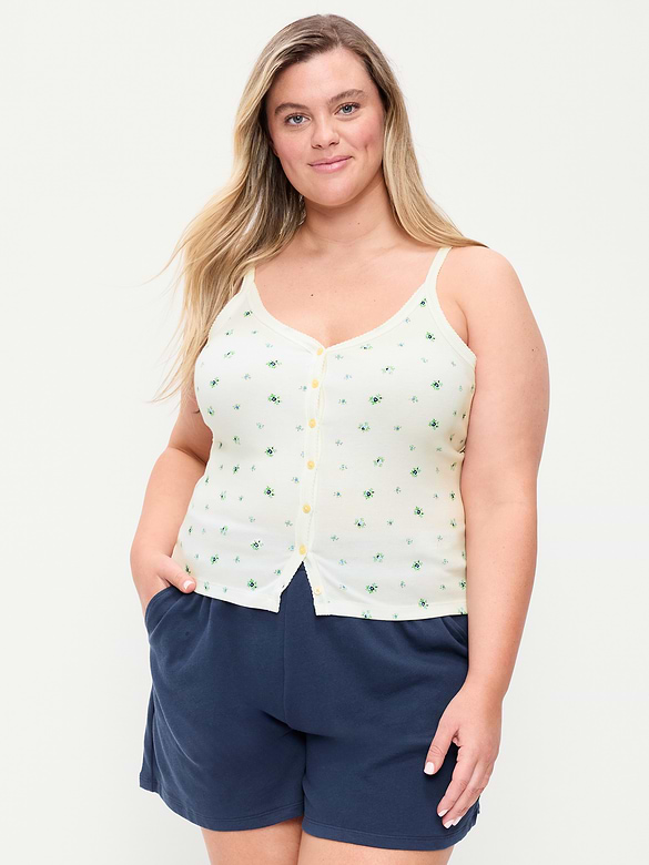 Button-Down Cami Tank Top