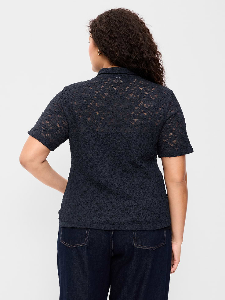 Image number 9 showing, Lace Keyhole Polo Top