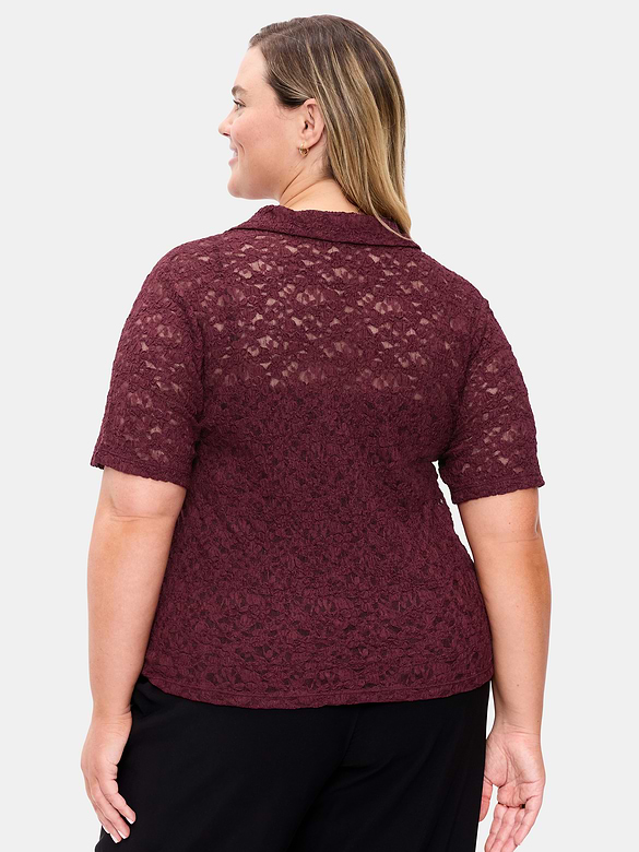 Lace Keyhole Polo Top