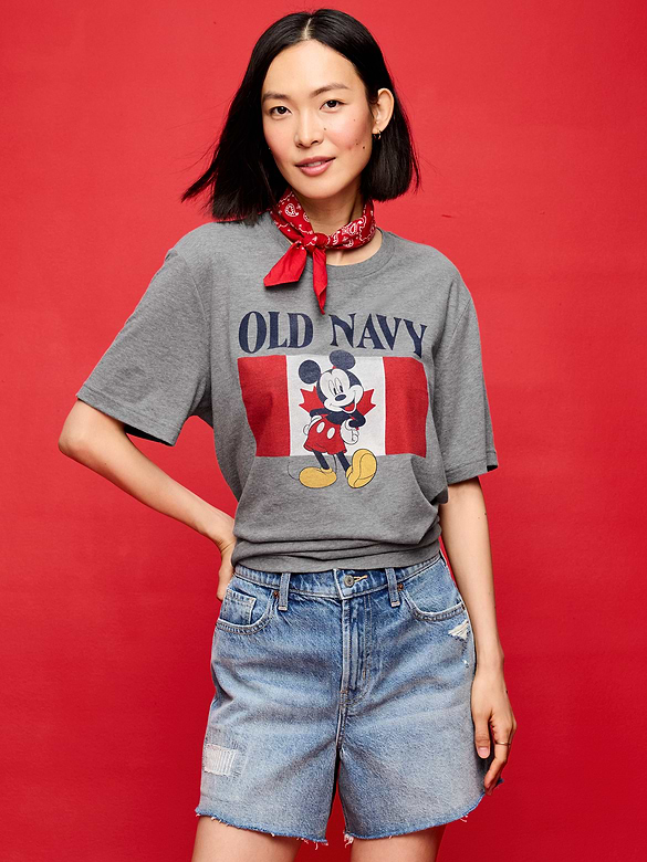 Old Navy x Disney Mickey Mouse Logo-Graphic T-Shirt for Adults