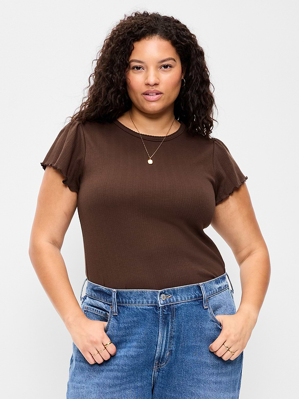 Lettuce-Edge Pointelle Top