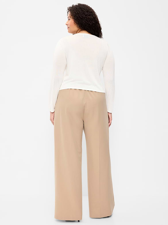 High-Waisted Wide-Leg Trouser Pants