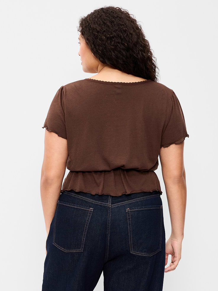 Image number 8 showing, Lace-Trim Button-Down Top