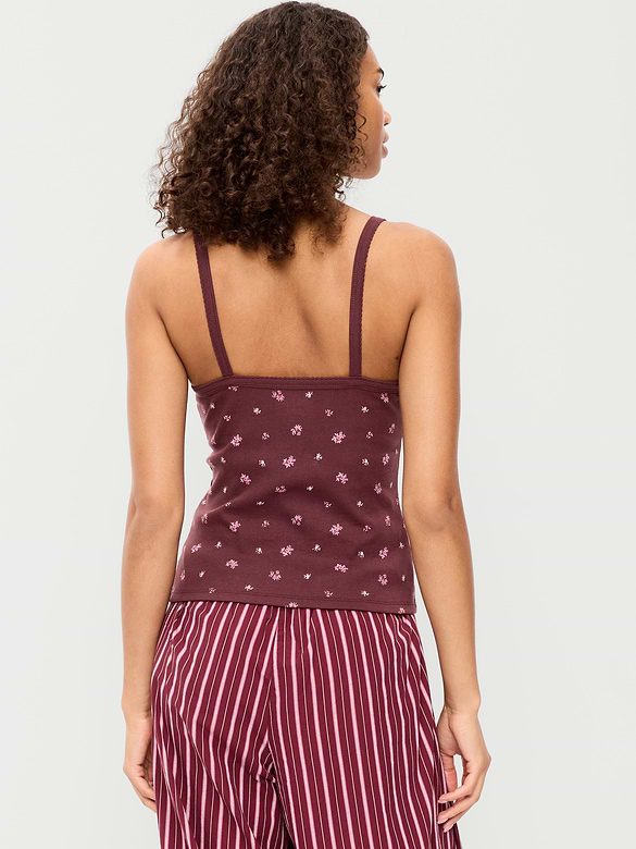 Button-Front Cami Tank Top