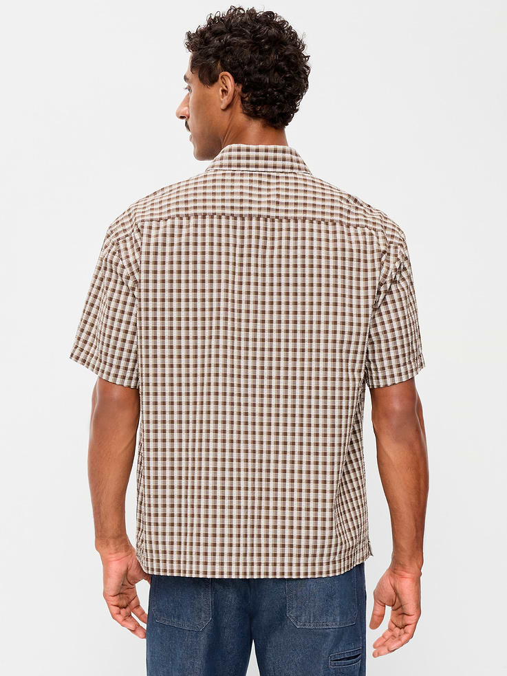 Image number 2 showing, Loose Fit Textured Plaid Pocket Shirt