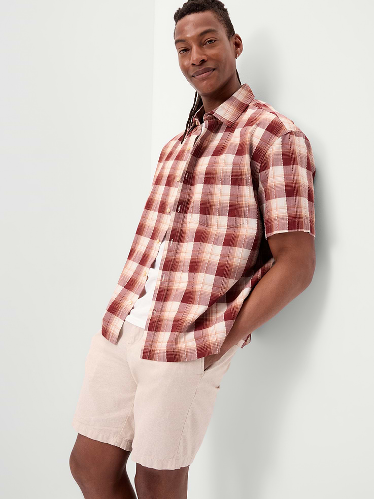 Image number 3 showing, Loose Fit Textured Plaid Pocket Shirt