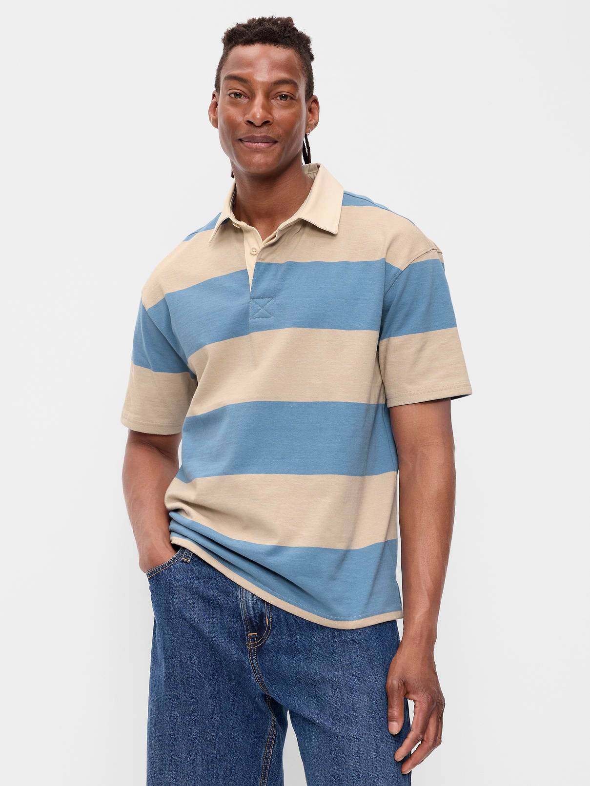 Image number 1 showing, Striped Rugby Polo