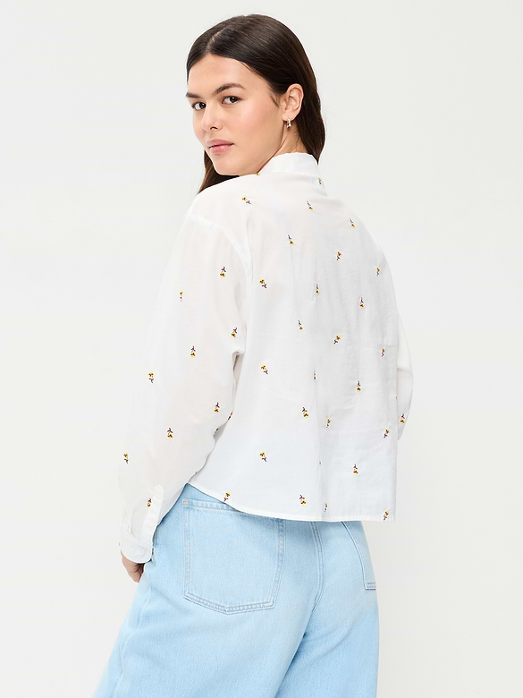 Cropped Button-Down Shirt