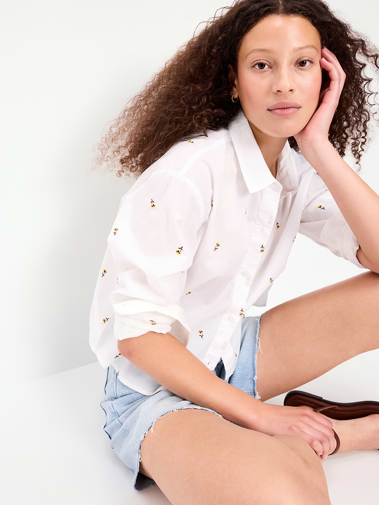 Image number 1 showing, Cropped Button-Down Shirt