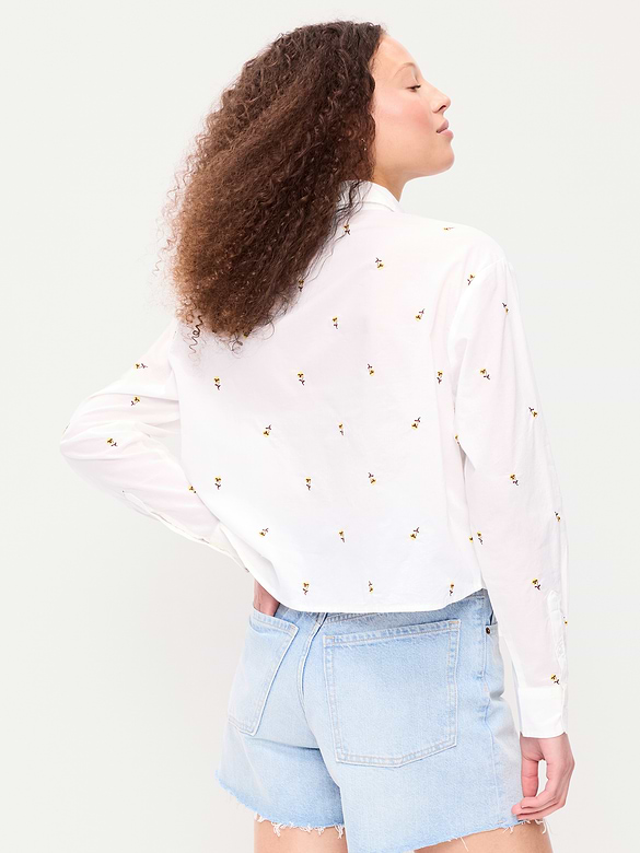 Cropped Button-Down Shirt