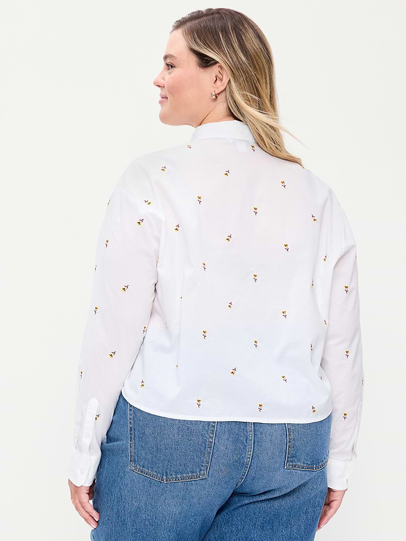 Cropped Button-Down Shirt
