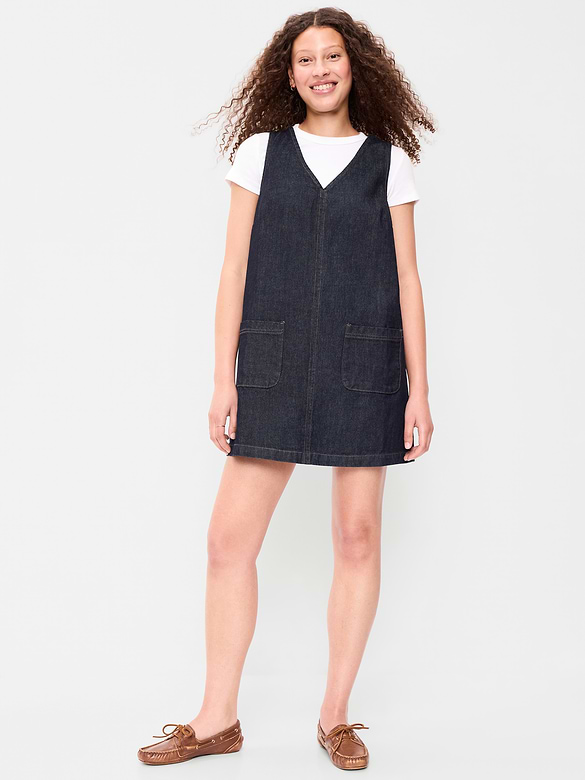 Patch Pocket Denim Mini Dress