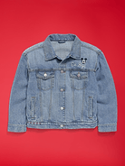 L'image numéro 2 présente Veste de camionneur en denim à logo Mickey Mouse Old Navy x Disney unisexe pour enfant