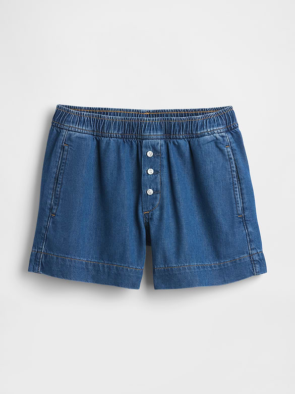 Mid Rise UltraSoft Denim Boxer Shorts