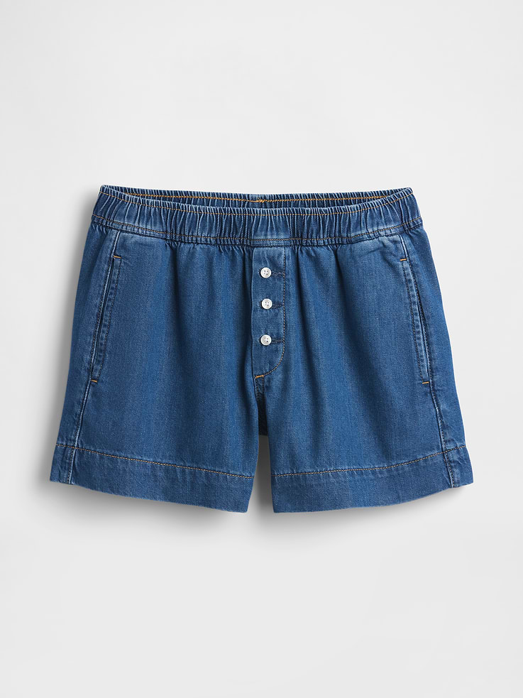 Image number 5 showing, Mid Rise UltraSoft Denim Boxer Shorts