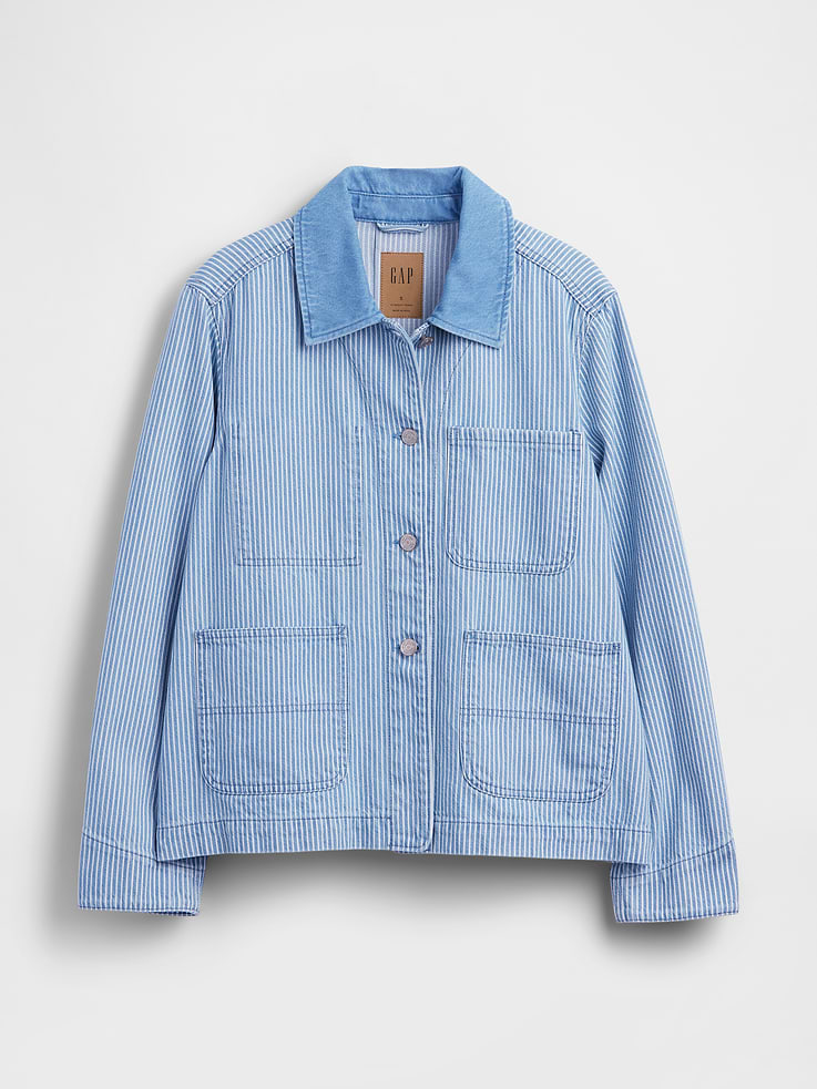 Image number 6 showing, Denim Stripe Chore Jacket