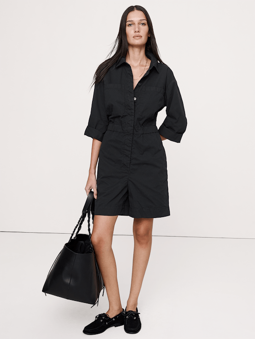 Cotton-Twill Utility Romper
