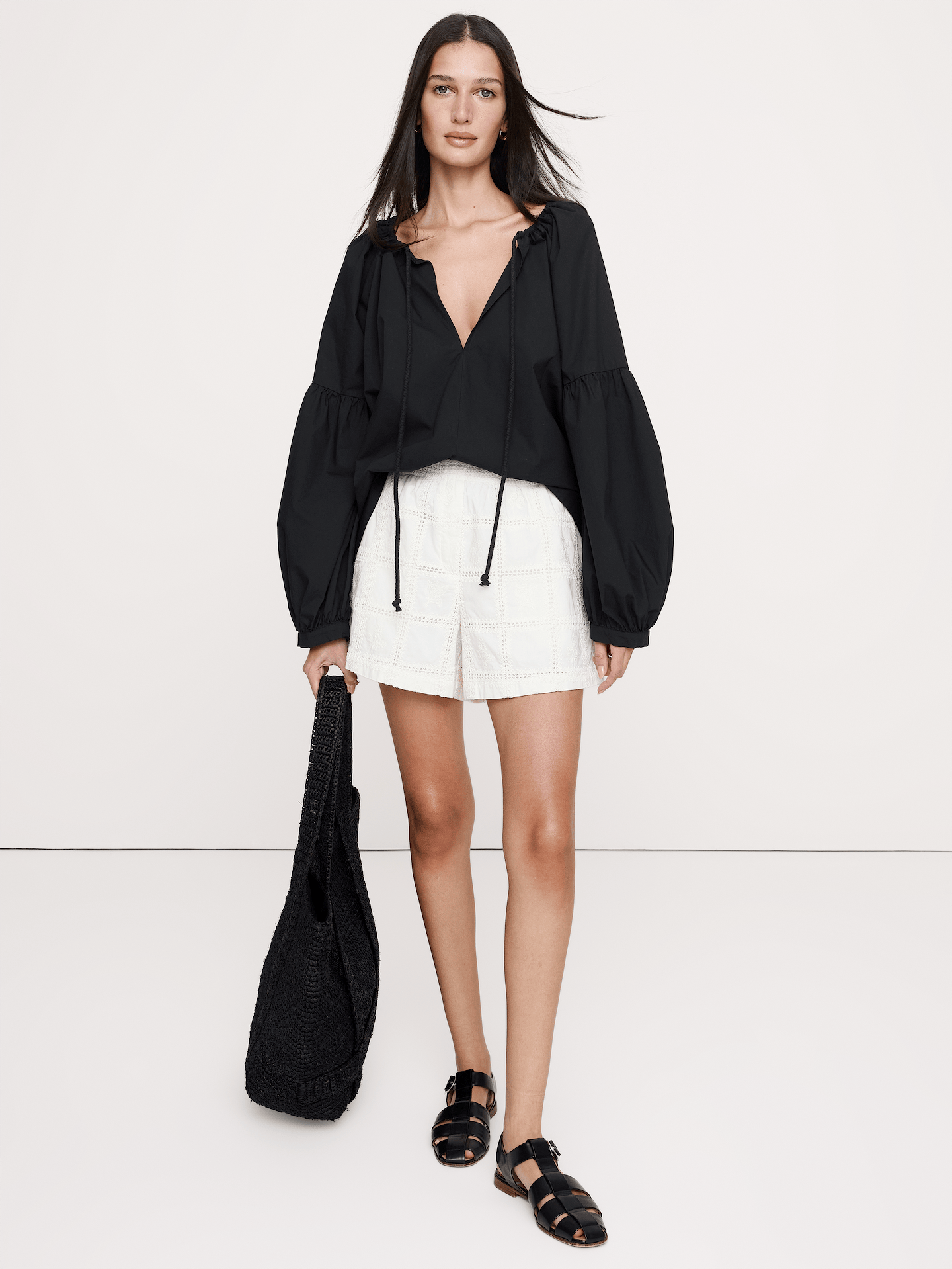 Image number 3 showing, Cotton Poplin Drawstring Top