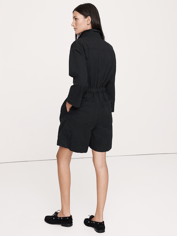 Cotton-Twill Utility Romper