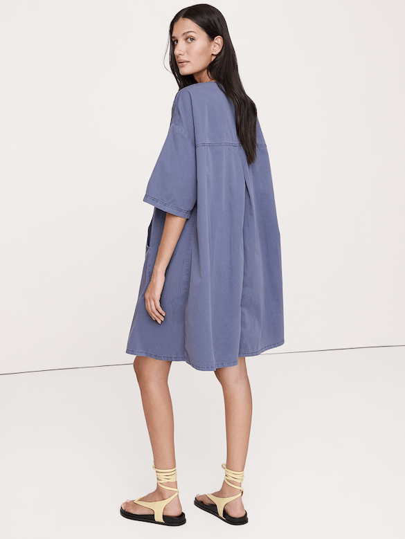 Cotton-Twill Pocket Mini Dress