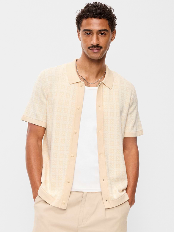 Short-Sleeve Sweater Shirt
