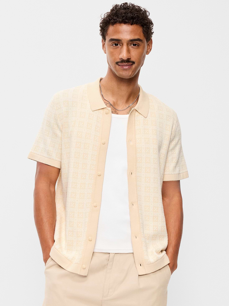 Image number 1 showing, Short-Sleeve Sweater Shirt