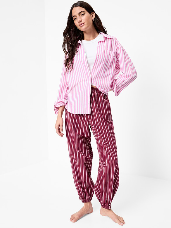 Cinched Poplin Balloon Pants
