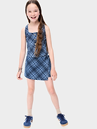 Image number 3 showing, Wrap-Front Plaid Denim Skort for Girls