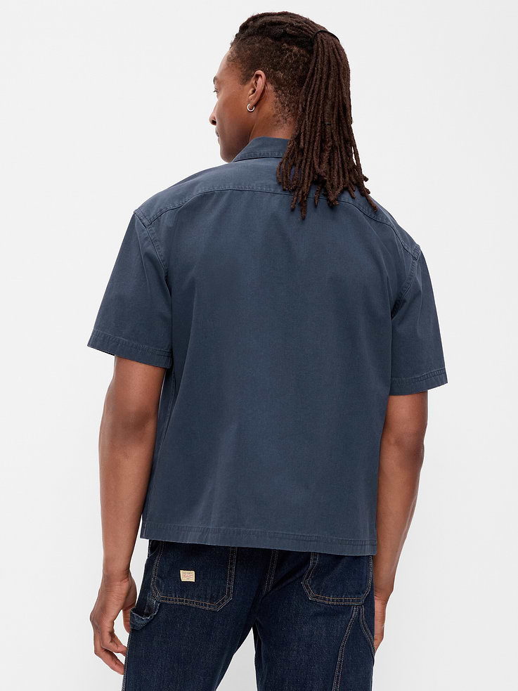 Image number 2 showing, Loose Full-Zip Twill Workwear Shirt