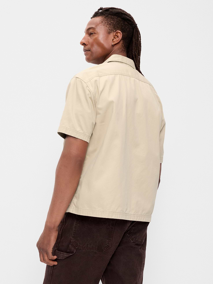 Image number 2 showing, Loose Full-Zip Twill Workwear Shirt