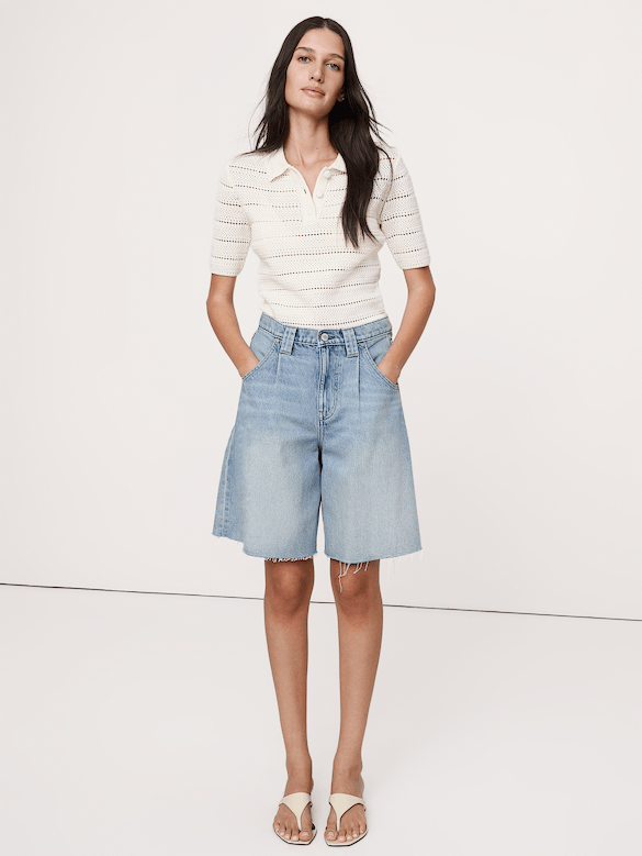 Low-Rise Denim Bermuda Short