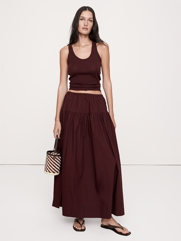 Airy Cotton Scoop-Neck Tank
