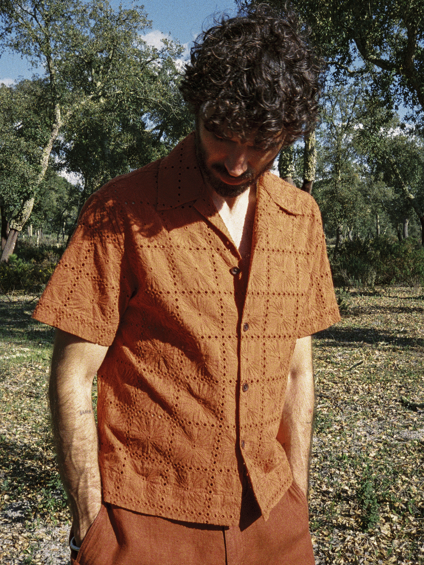 Image number 7 showing, Relaxed-Fit Embroidered Cotton Eyelet Resort Shirt