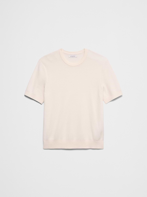 Slim-Fit Textured Sweater T-Shirt