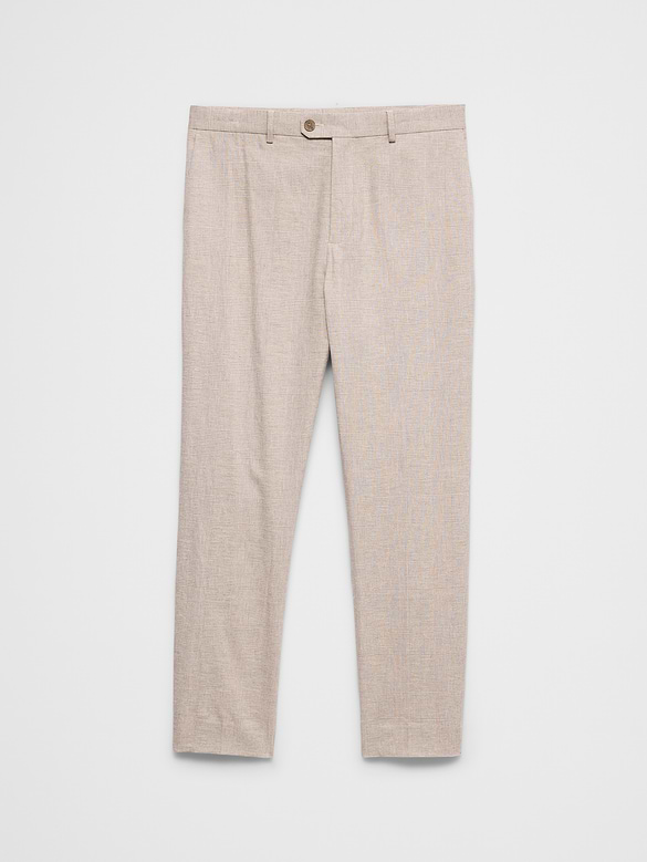 Linen-Blend Glen Plaid Suit Trouser
