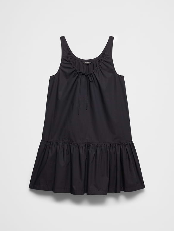 Poplin Tiered Above-Knee Dress