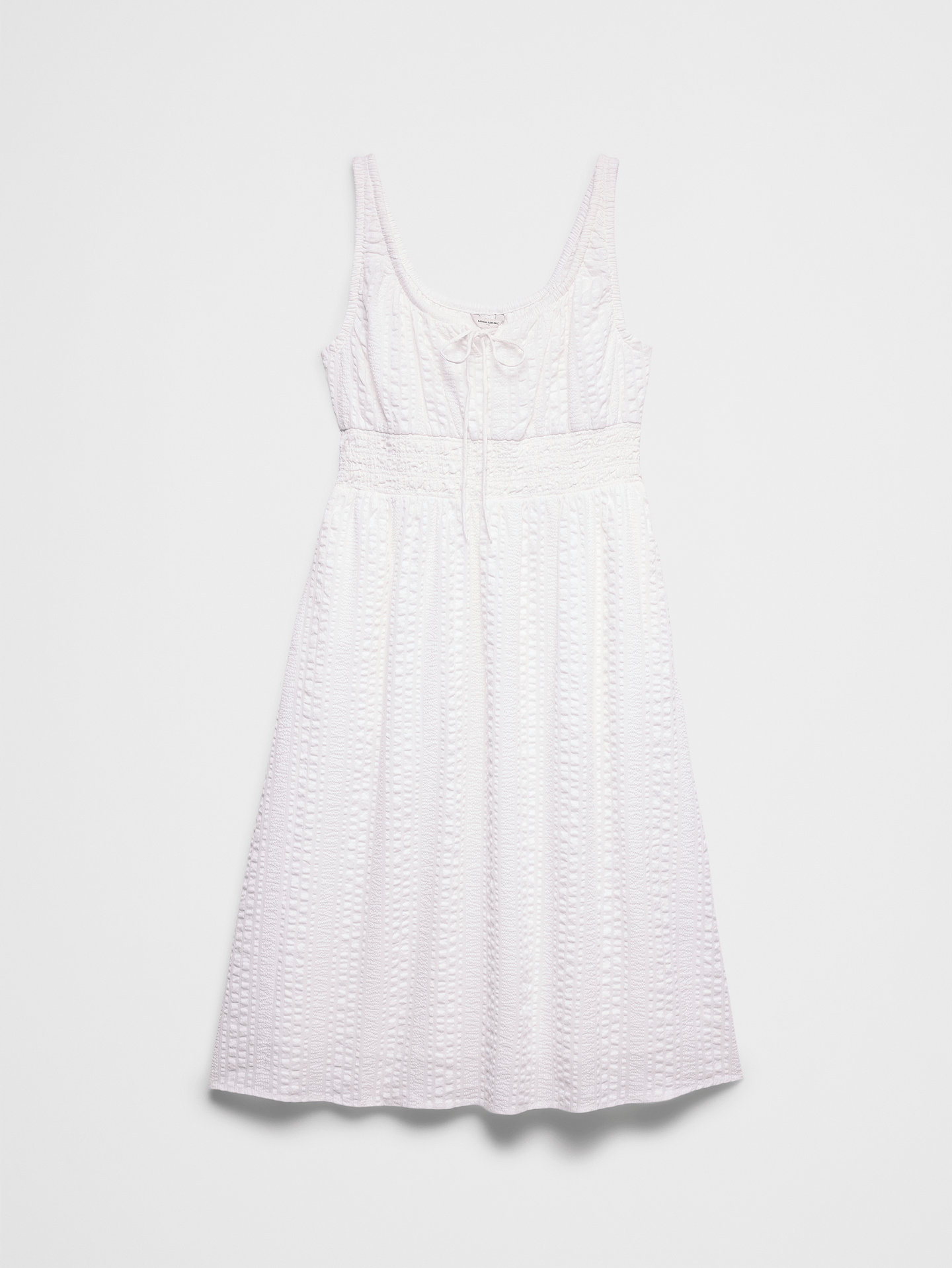 L'image numéro 4 présente Robe mi-longue à taille smockée
