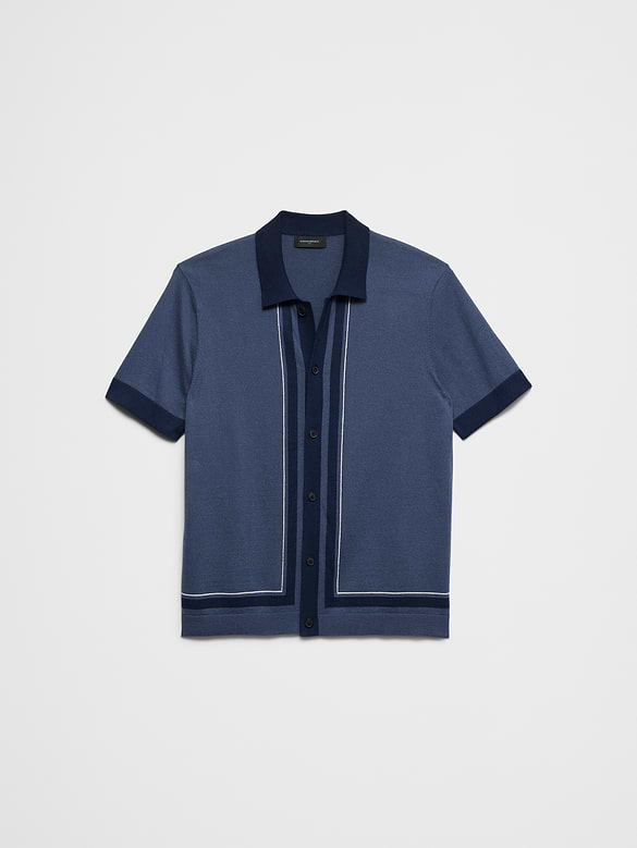 Border Striped Sweater Polo