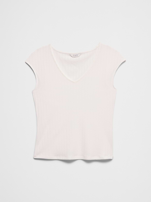 Ribbed V-Neck Top
