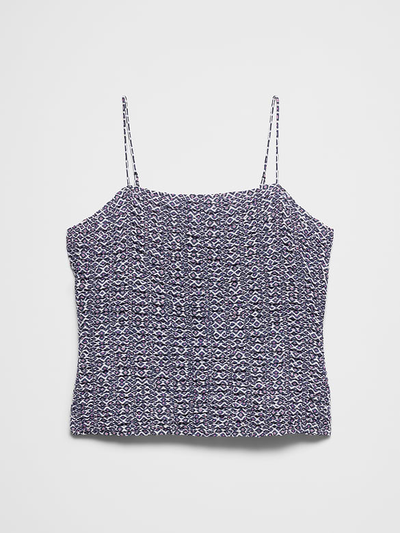 Silky Vertical Smocked Camisole